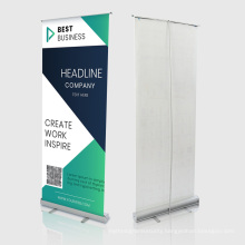 Factory wholesale retractable pp pvc flexible fabric banner display aluminum roll up stand for exhibition